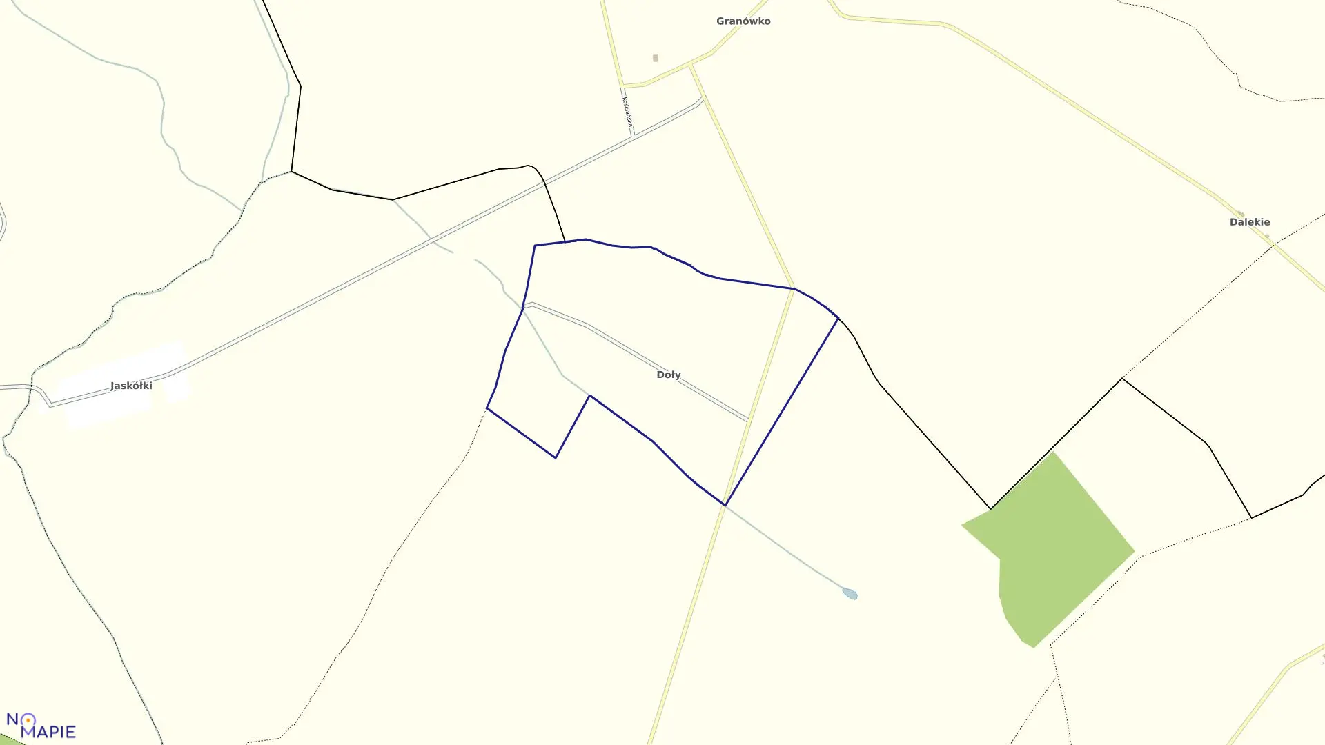 Mapa obrębu DOŁY w gminie Kamieniec