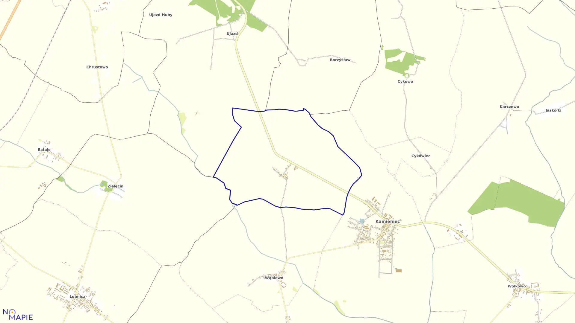 Mapa obrębu KOWALEWO w gminie Kamieniec